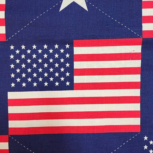Patriotic Cotton Fabric Red White Blue Flags by Traditions 2yds 24" 46" Wide - Picture 4 of 6